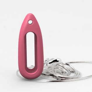 Кулон силіконовий для Xiaomi Mi Band Rose-red + намисто silver